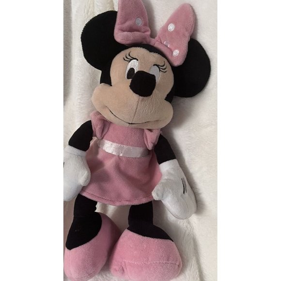 Disney Baby Minnie Mouse Plush Pink Bow 15" Stuffed Animal Toy - Picture 1 of 2